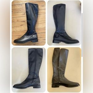 Cole Haan equestrian style black leather boots